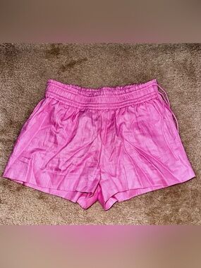 Jcrew Women's Pink Linen Elastic Waist Drawstring Shorts - Like New - Never Worn